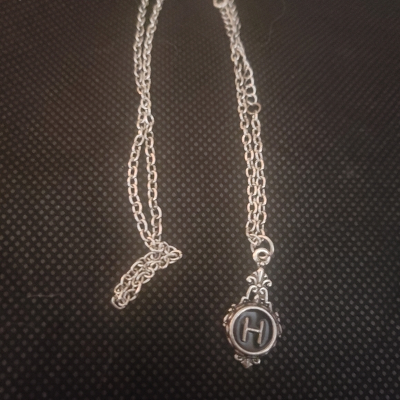 Other - Typewriter key initial H necklace